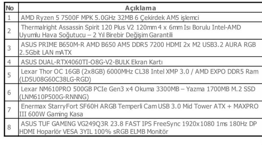 Asus Rtx 4060ti, Asus tuf gaming 180hz ıps monitör - 6