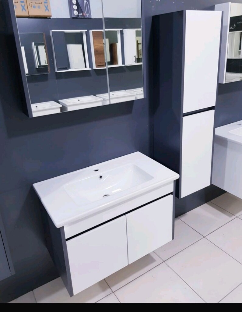 80 cm MDF kapaklı banyo dolabı takımı - 3