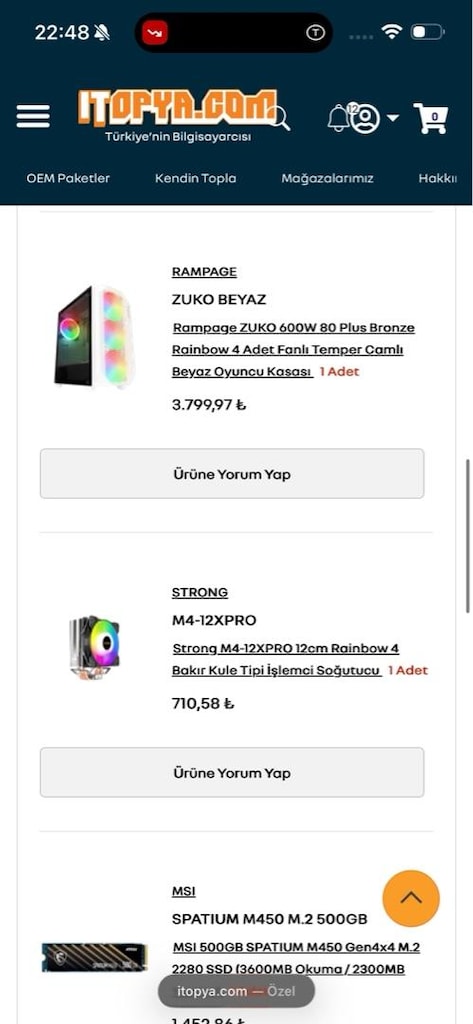 Intel i5 12400F - RTX 4060 8GB - 16GB RAM - 500GB SSD Oyuncu Kasası (T - 7