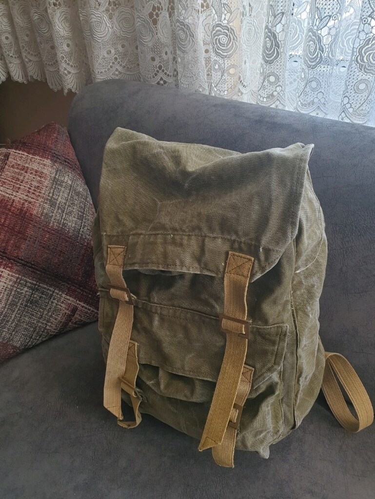 asker çanta orjinal gerçek askeri vintage Çantası - 2