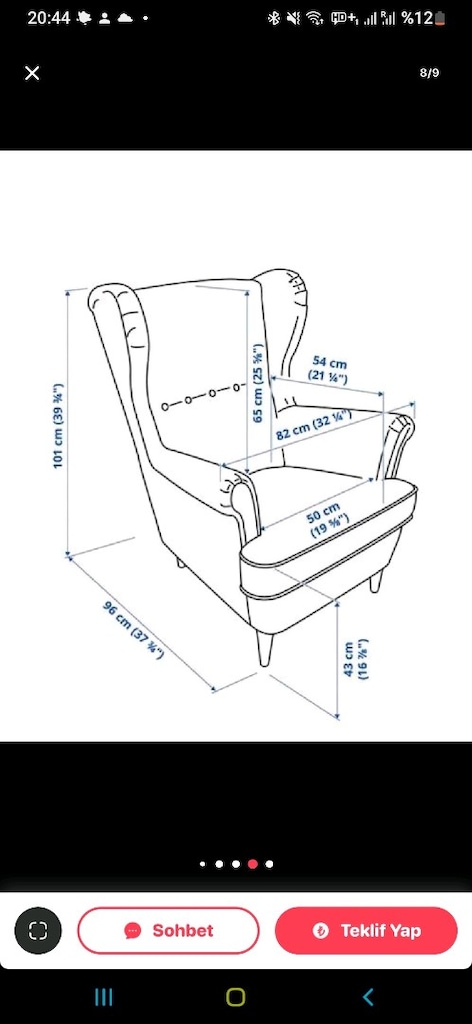 Ikea tekli bej renk berjer - 4