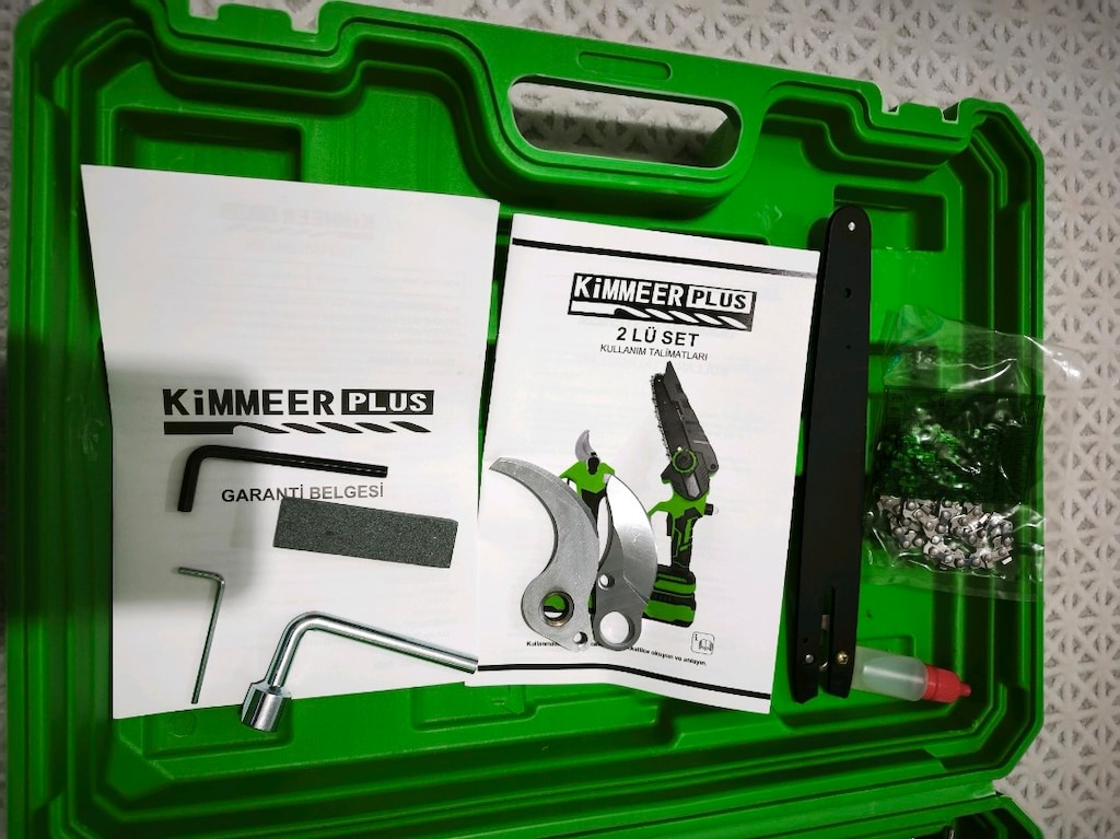KİMMEER PLUS 21v 4ah Çift Akülü Çelik Şanzıman Dal Budama Makası & Tes - 3