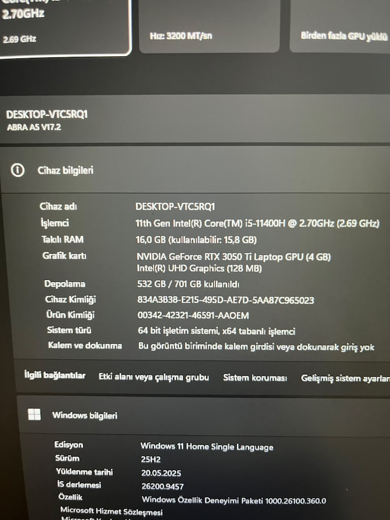 Monster Rtx 3050 ti gaming laptop - 3