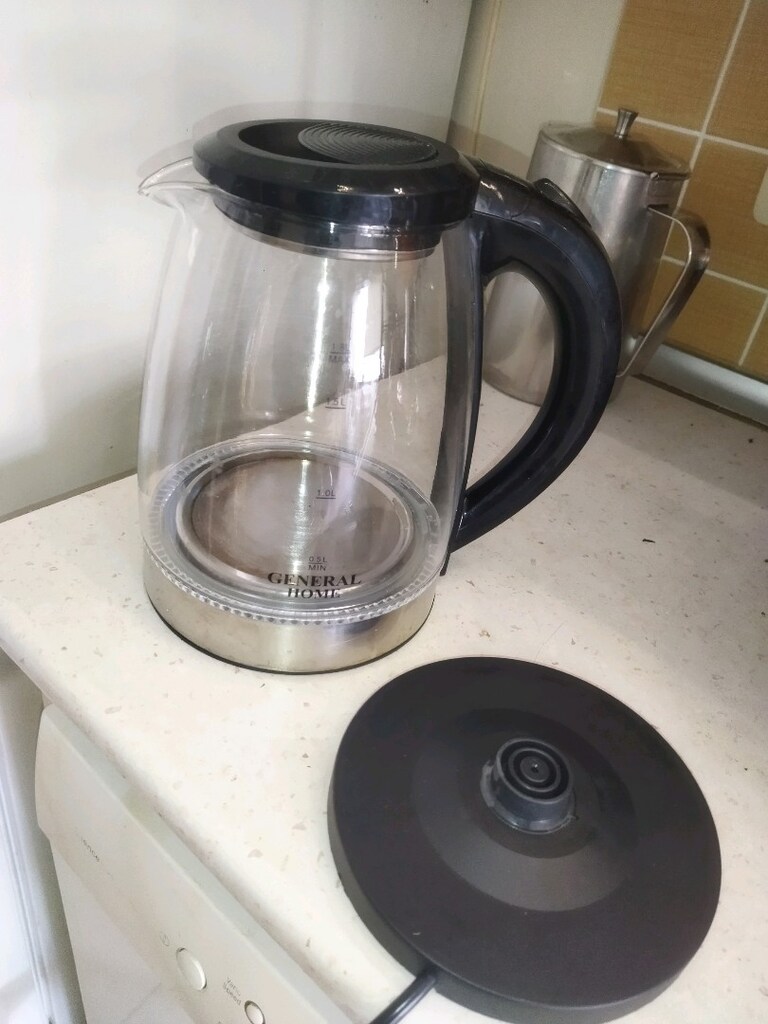 mavi ışıklı cam kettle general home - 5