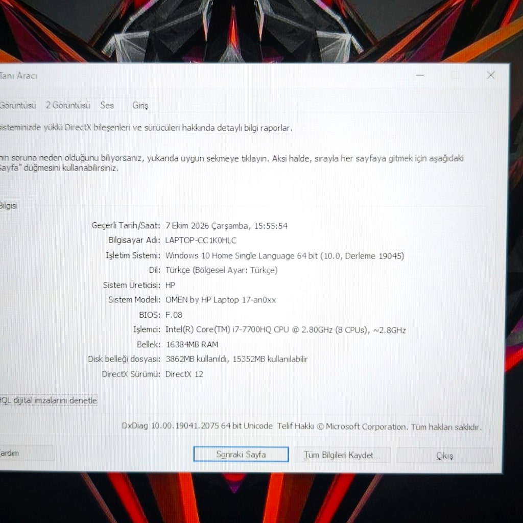 HP OMEN / GAMİNG / 2 TB HDD+SSD / 16 RAM / 17.3"DEV EKRAN / İ7 İŞLEMCİ - 11