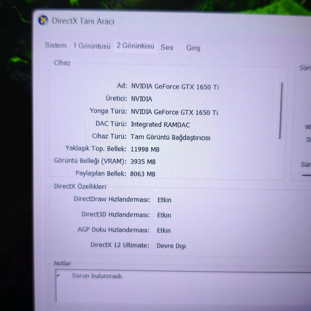 HP / İ7 İŞLEMCİ / 16 RAM / 500 SSD / 144 HZ / GTX 1650Tİ / GAMİNG - 8