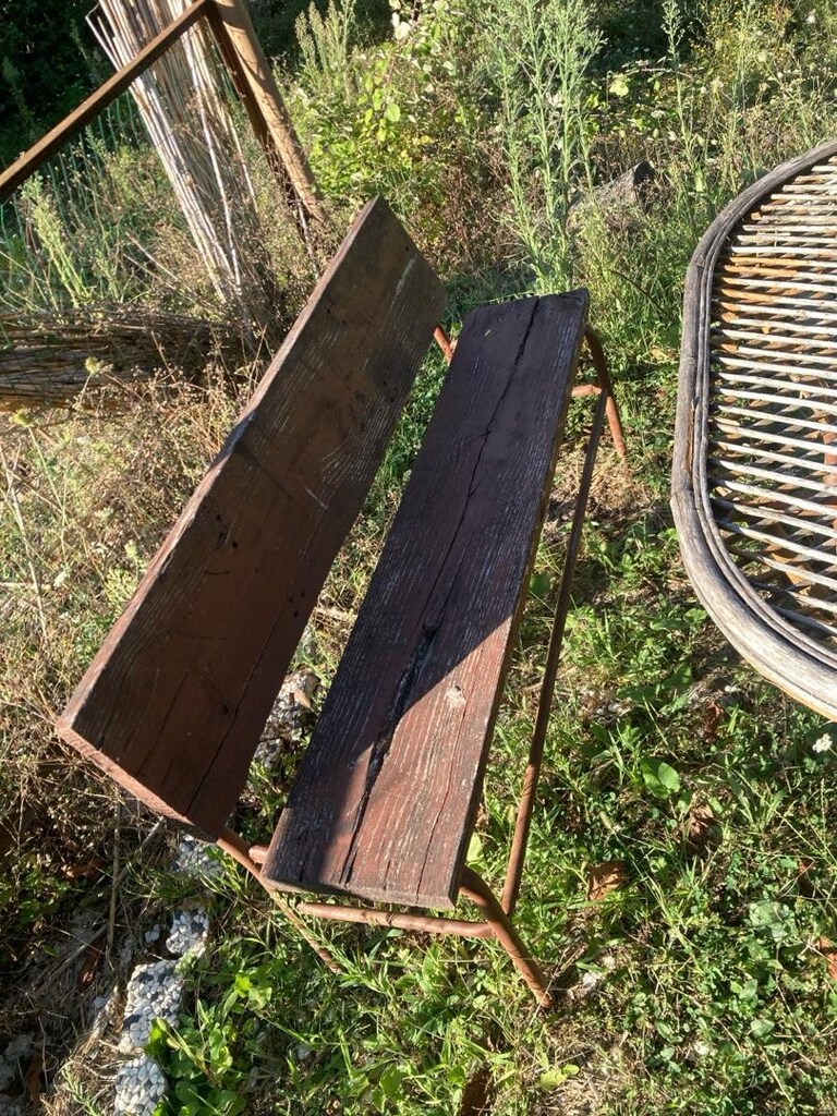 2 Bank 1 eski bambu masa - 2