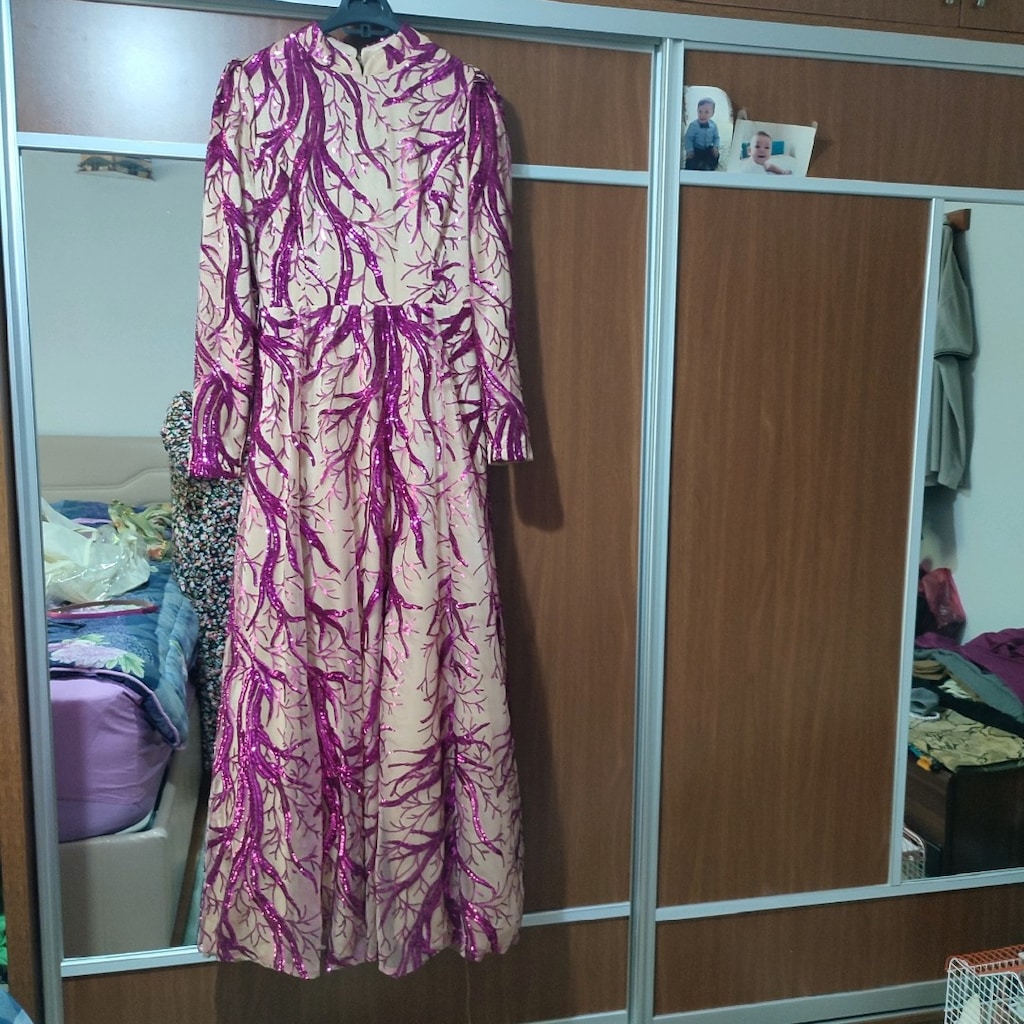 pınar Şems marka tesettür abiye ve duvaklı hazır şal - 12