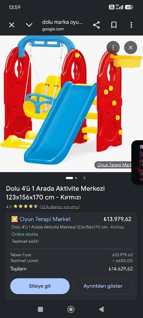 Dolu 4 u bir arada aktivite merkezi oyun parkı