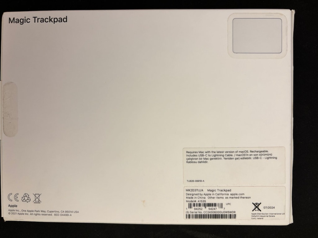 Apple Magic Trackpad (Model A1535 / MK2D3TU/A) Orijinal Kutulu - 2