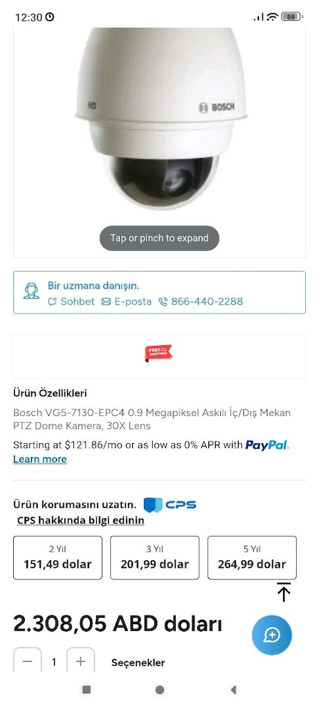 Bosch VG5-7130-EPC4 0.9 Megapiksel Askılı İç/Dış Mekan PTZ Dome Kamera - 4