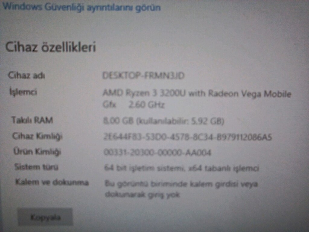 HP 24-F1015NT AMD Rayzen 3 - 7