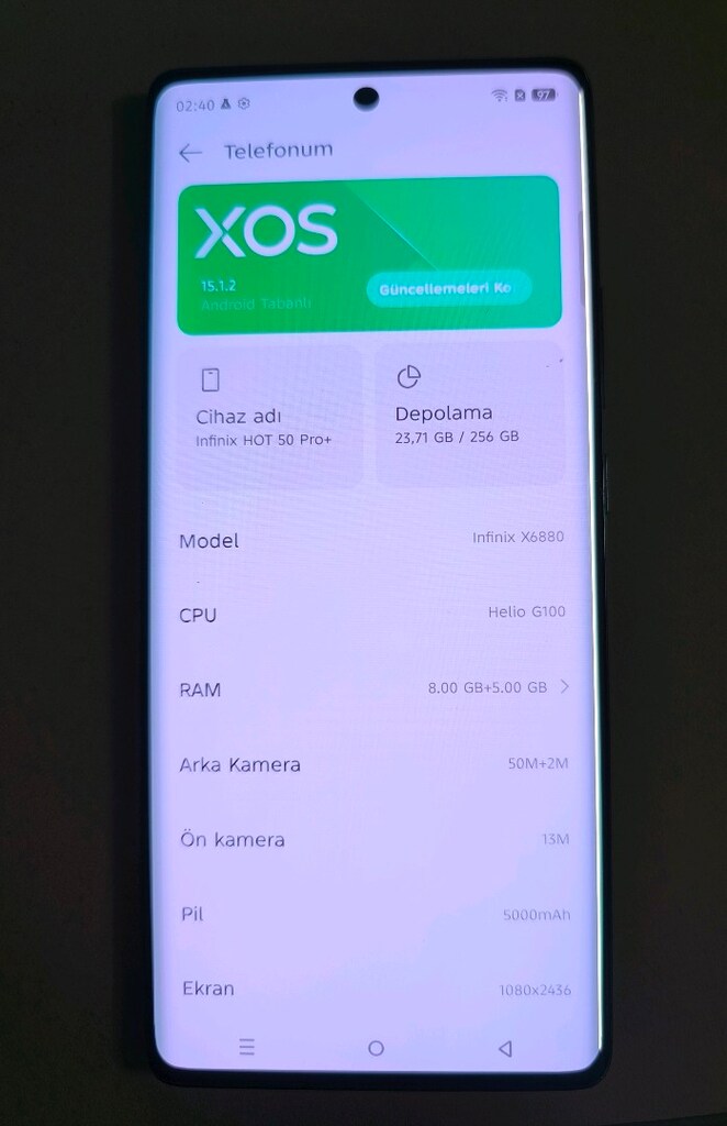 İNFİNİX HOT 50 PRO PLUS 256 GB HAFIZA 8 +5 GB RAM - 9