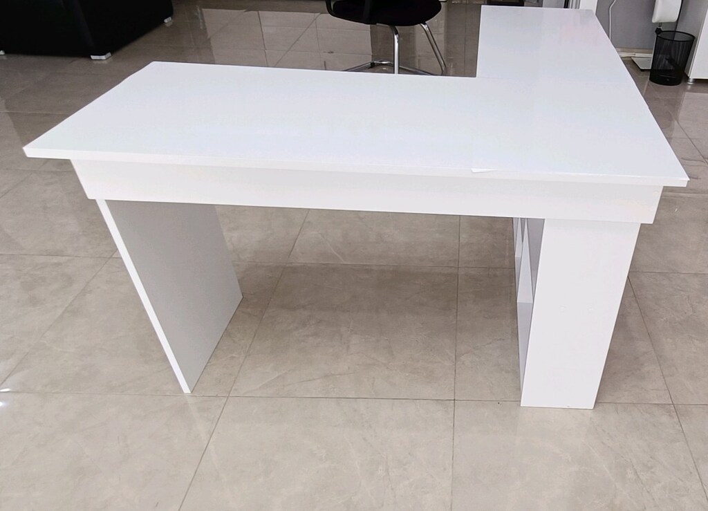 L şeklinde kitaplık ve raflı çalışma masası - 5