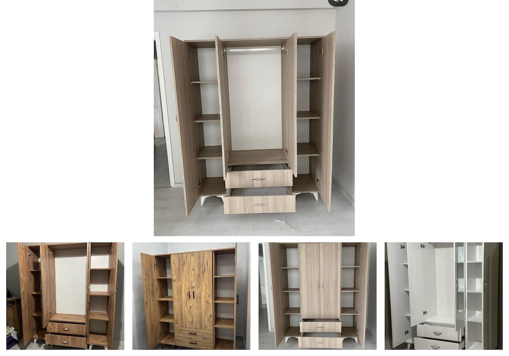4 kapaklı elbise dolabı ptcqlcmrcb - 2