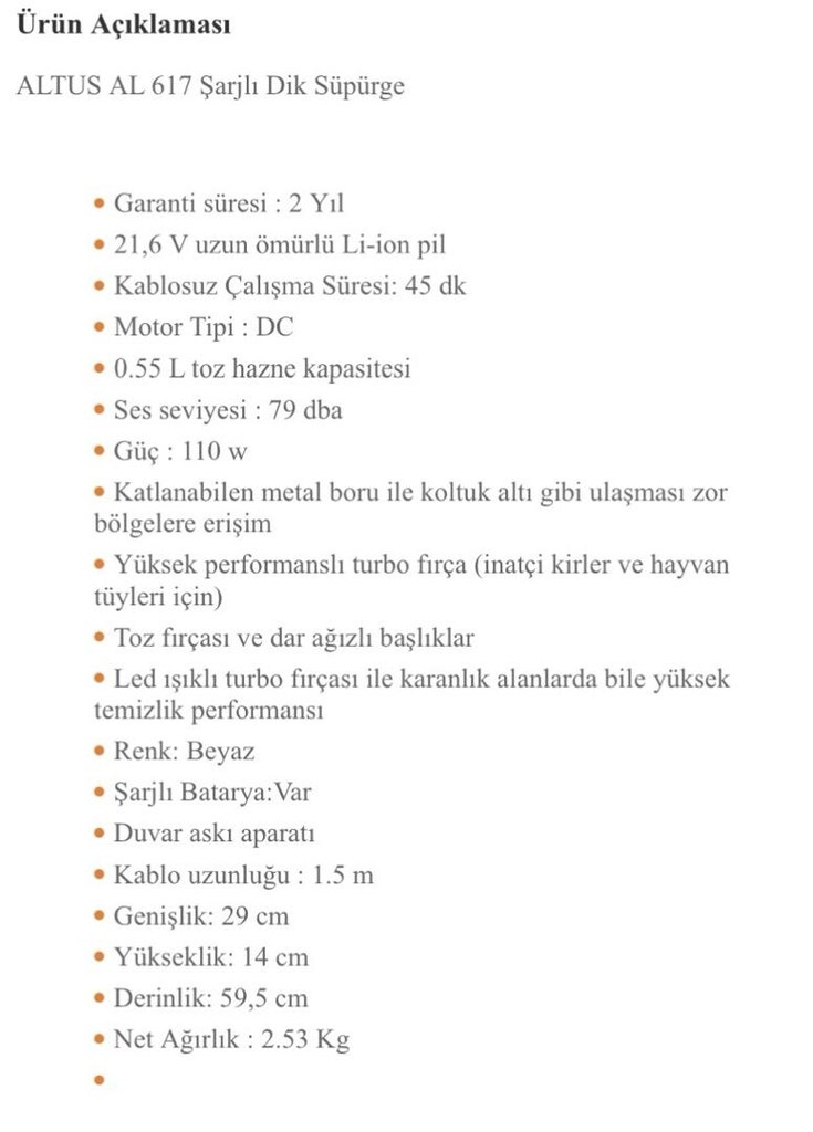 Altus dikey süpürge - 10