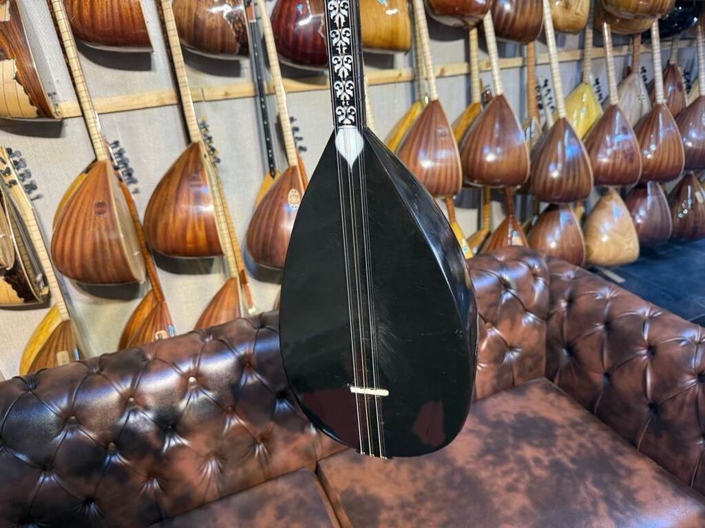 TAM PROFESYONEL 41 TEKNE SİYAH İNCİ UZUN SAP SAZ - 2