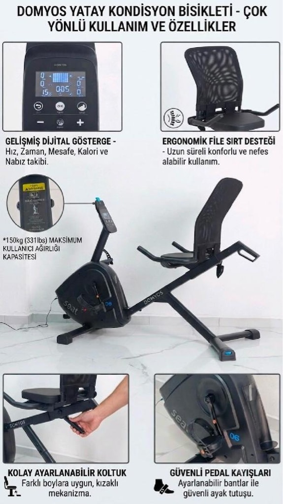 DOMYOS YATAY KONDİSYON BİSİKLETİ - 6