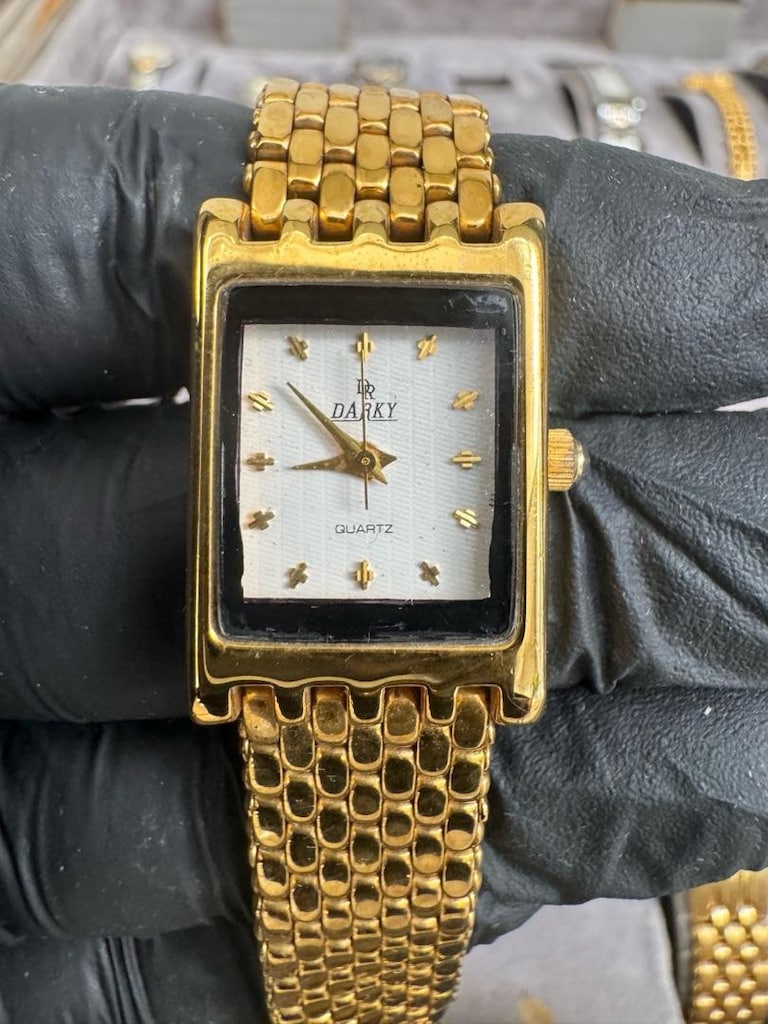 22K Altın Kaplama İsviçre Vintage Kadın Saati - 2