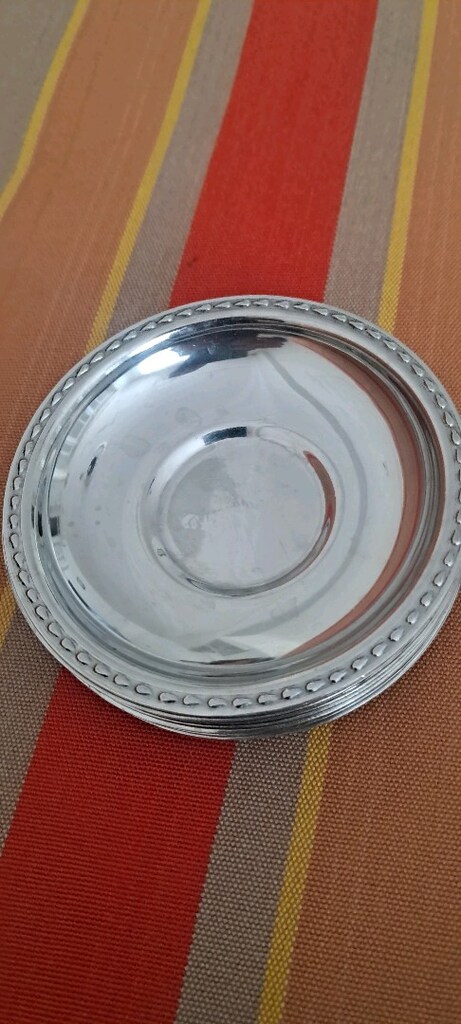 Vintage Çelik Çay Bardağı/Fincan Altlığı Seti - 18/10 Paslanmaz - 2