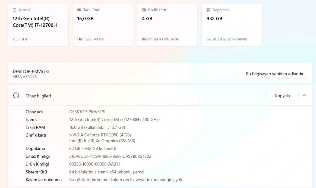i7 12. Nesil Monster G@ming garantili oyun canavarı laptop - 10