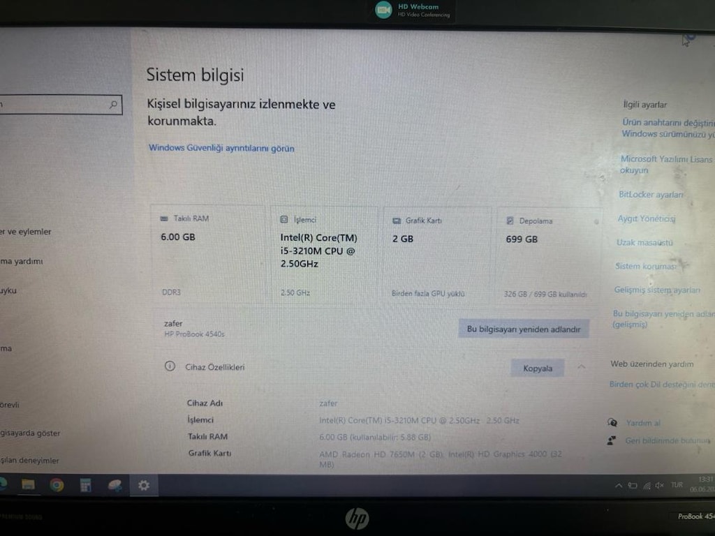 HP Probook 4540S Bilgisayar - 9