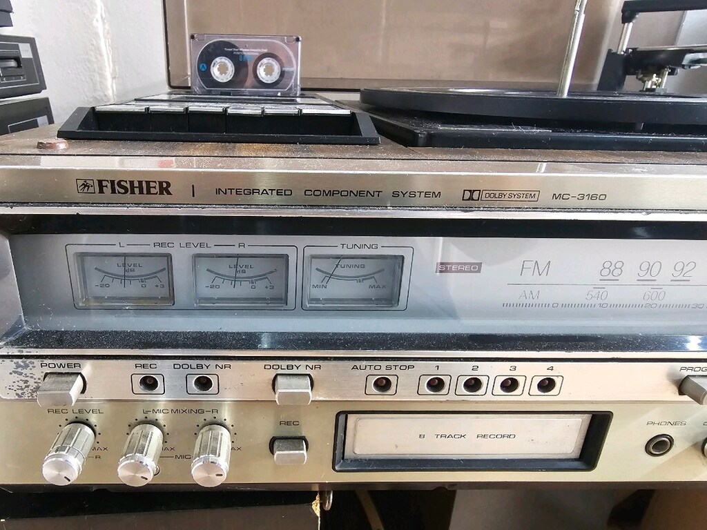 Fisher MC-3160 radyo amfi pikap kaset ve 8 trak kaset - 3