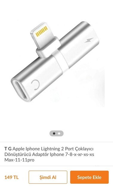 Apple ıphone ligthning çoklayıcı 2 port