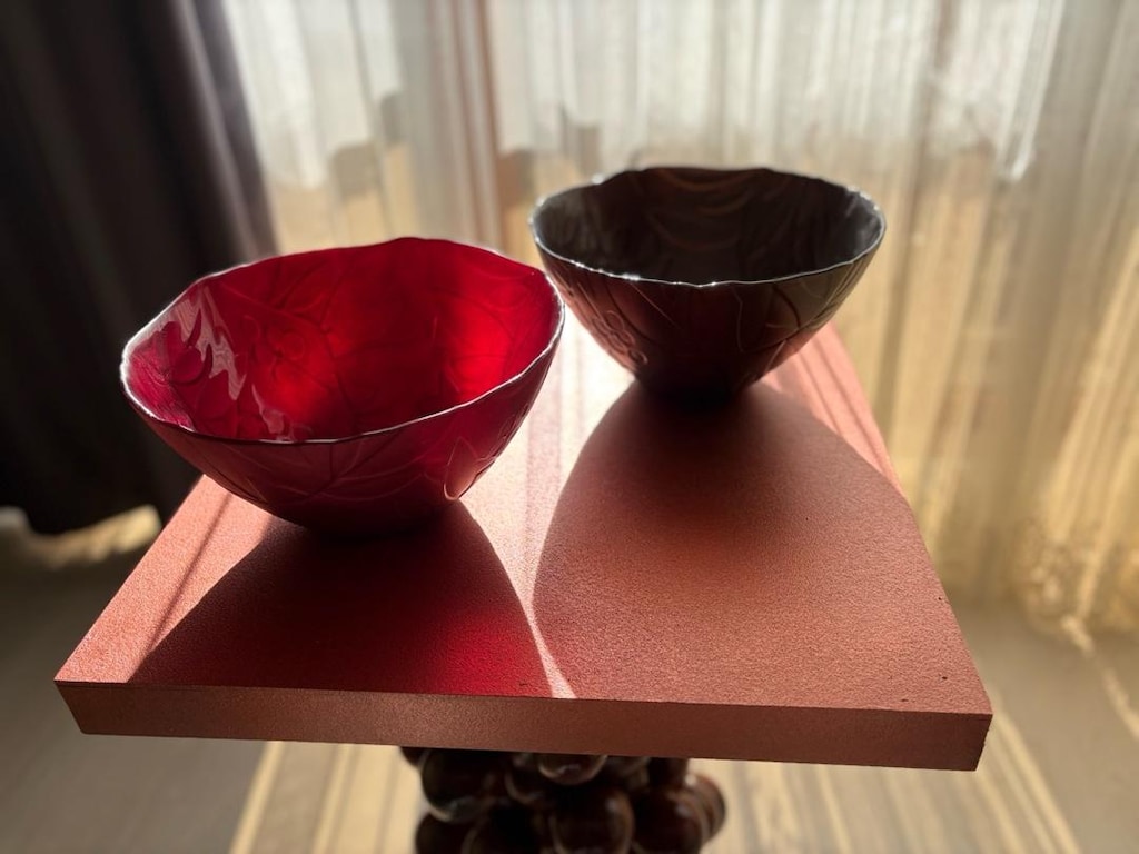 2 Adet Büyük Dekoratif Cam Kase – Sıfır / 26 cm - 2