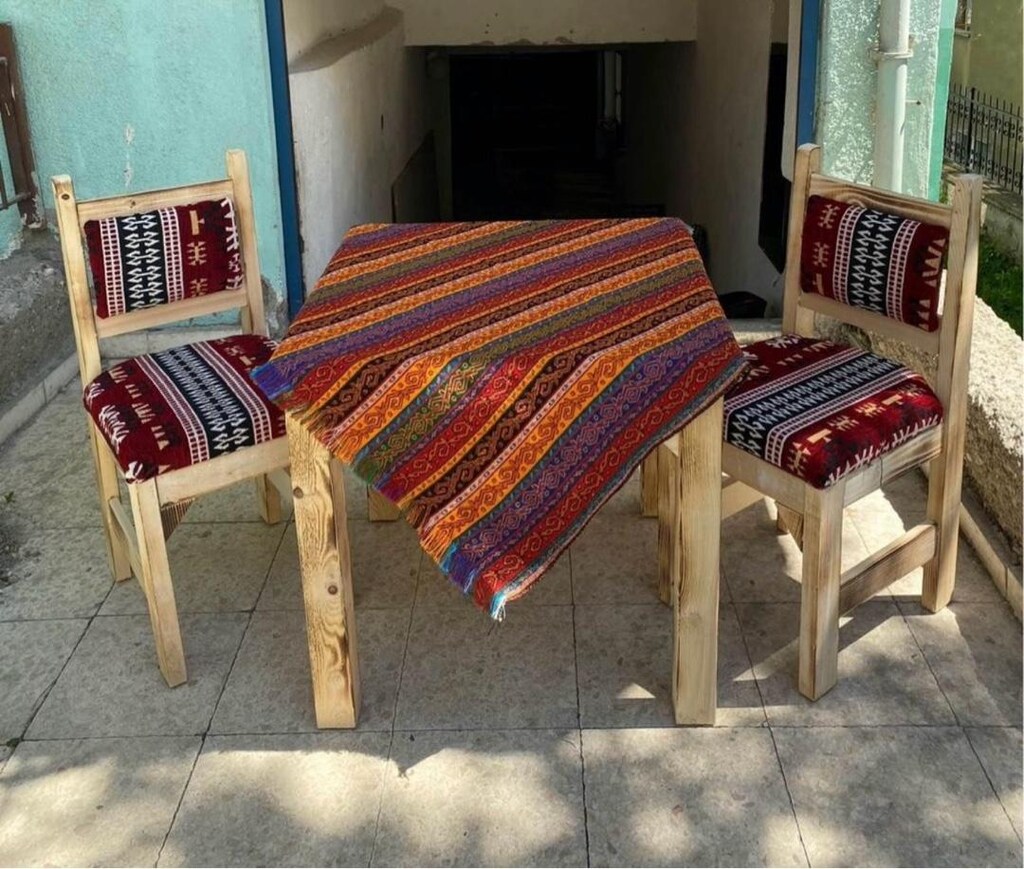 SANDALYELİ SEDİR TAKIMI İMALATTAN SIFIR. MASA:70-70.2 ADET SANDALYE. - 4