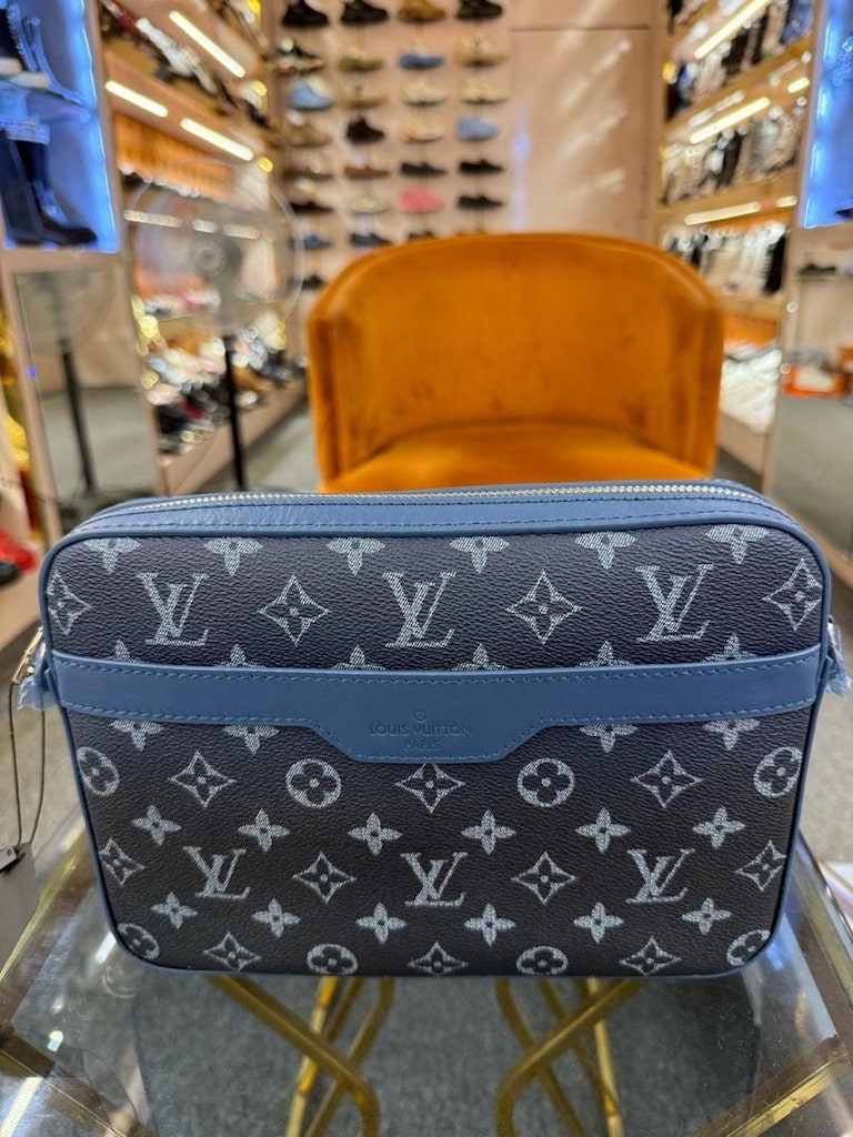 Sıfır LV Monogram Mavi Askılı Çanta Seti - 3