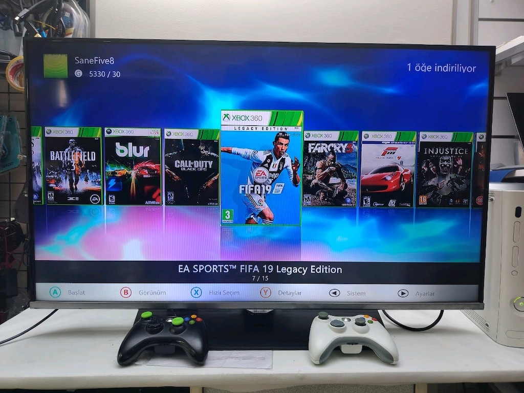 KIRIK XBOX 360 ARCADE 2 KOLLU KUTULU İÇİ OYUN DOLU - 8