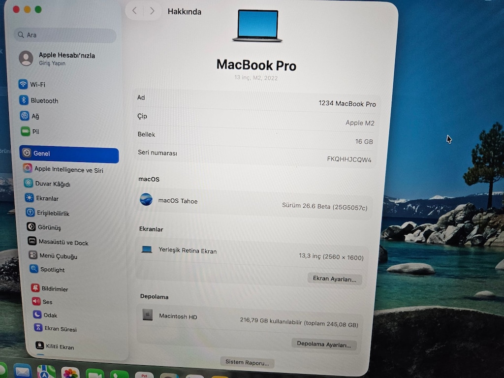 MACBOOK PRO M2 + TOUCHBAR-PİL SAĞLIĞI %90 +16 GB RAM - 8