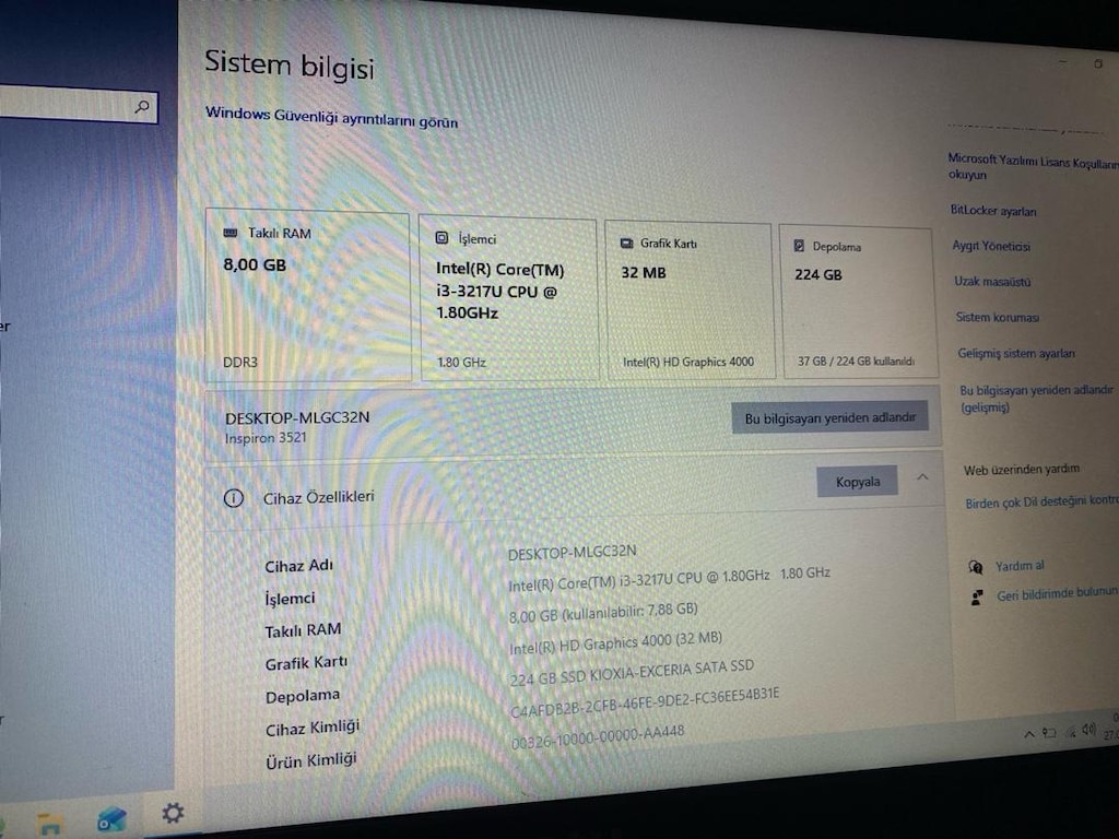 Dell Inspiron 3521 İ3-3Nesil laptop sorunsuz - 5