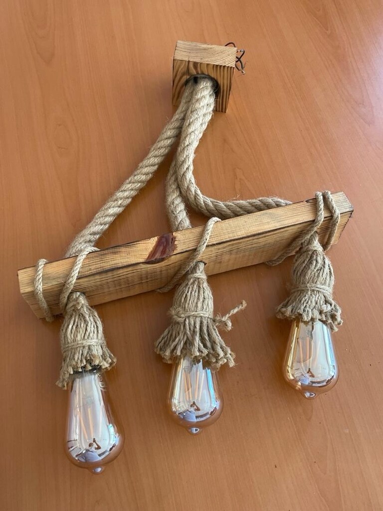 ahşap halat avize - 2