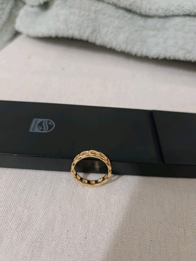 Paslanmaz Çelik Gold Renk Geometrik Desenli Yüzük - 2
