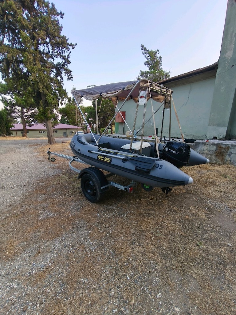 Takaslı 3.30 fiber tabanlı bot Tohatsu 9.8 marin motor ve römork - 3