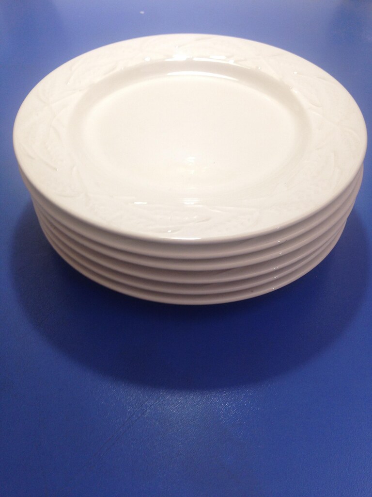 PORSELEN TABAK SETİ 6 ADET BEYAZ RENKLİ 26x26x2cm - 6