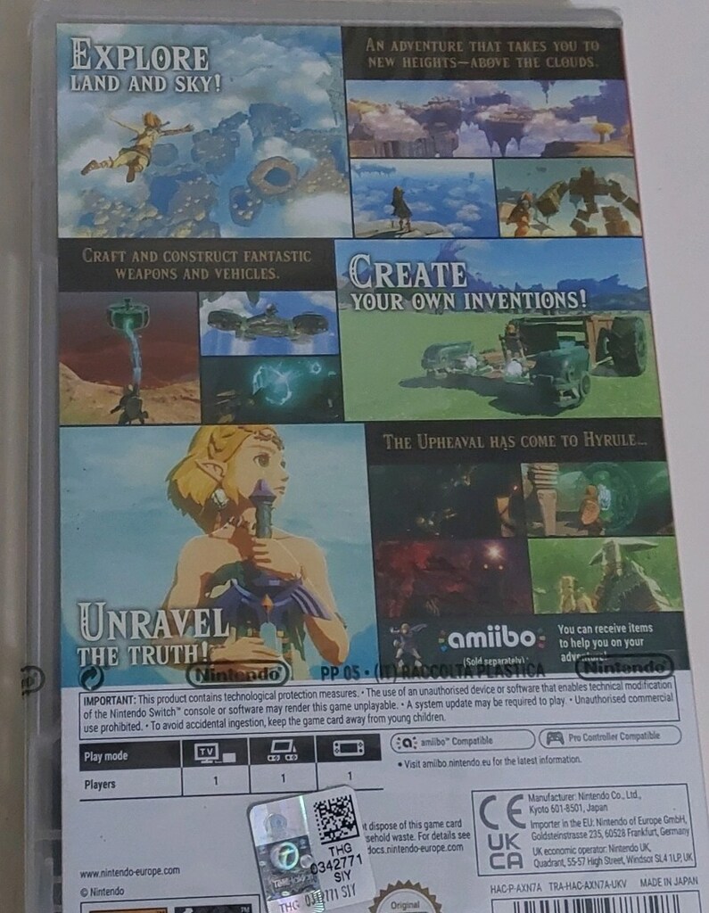 Kapalı kutu Pegi Lütfen Açklmy okyn Switch Zelda Tears Kingdom oyun - 3