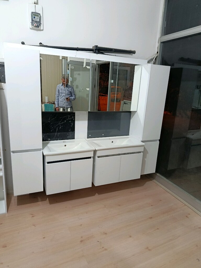 DUVARA ASMALI MDF&BALON KAPAK BANYO DOLABI &LETLI AYNALI BANYO DOLABI - 20
