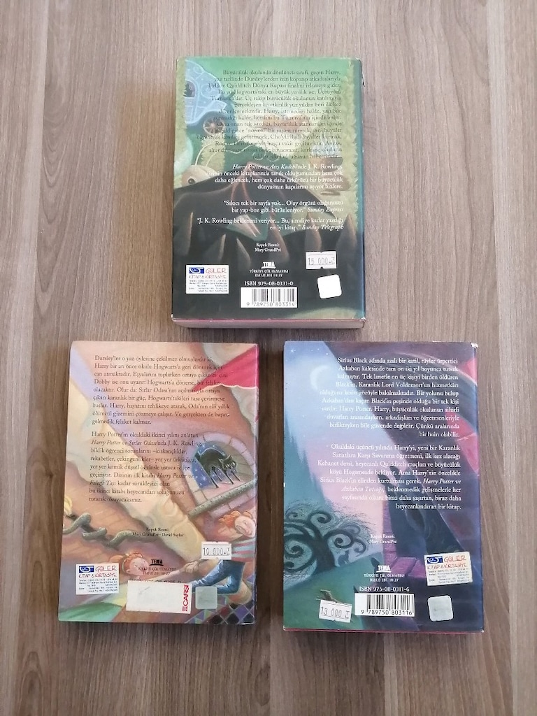 2001 basım Harry Potter kitapları - 2
