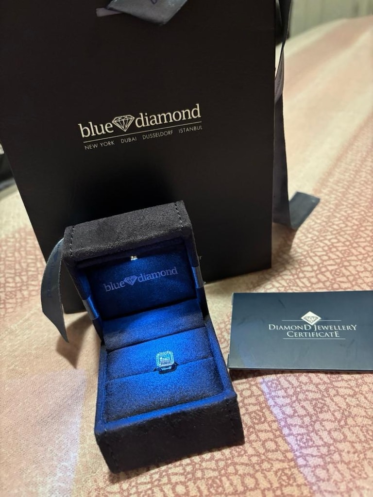 Blue Diamond Baget Tektaş yüzük - 2
