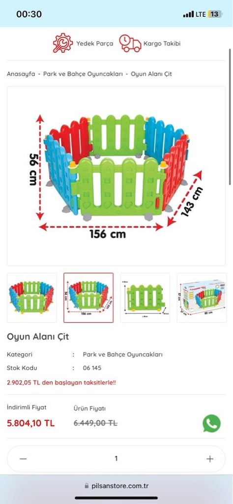 En Dayanıklı Model 11 Parça Pilsan Oyun Çiti / Güvenli Oyun Alanı - 3