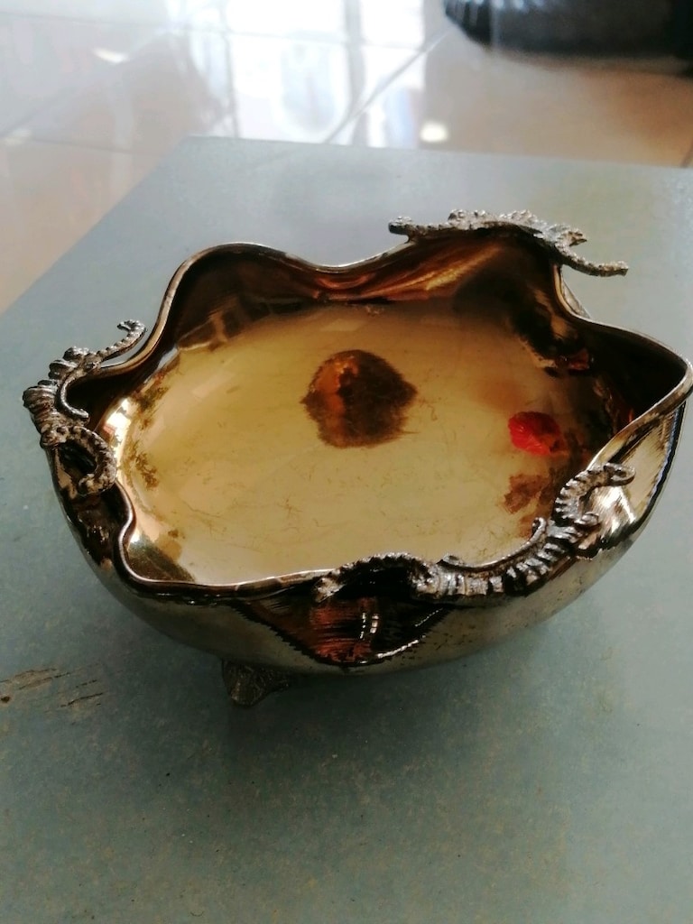 Gümüş Kaplama Vintage Kase - 2
