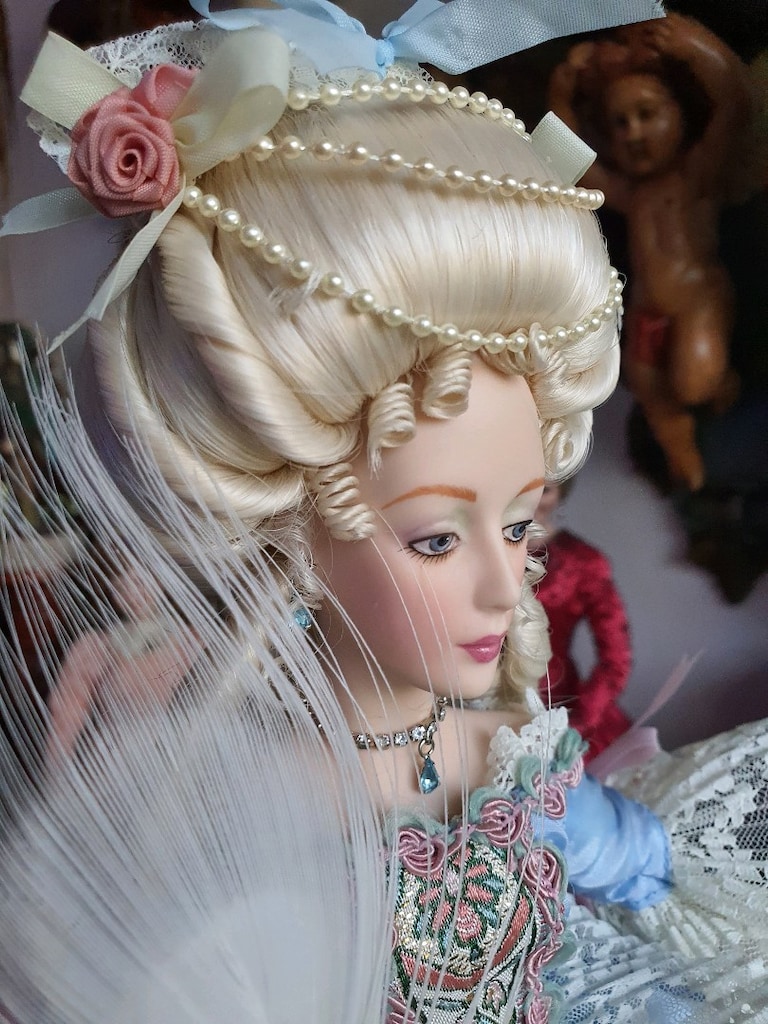Marie Antoinette porselen bebek damgalı vintage - 14
