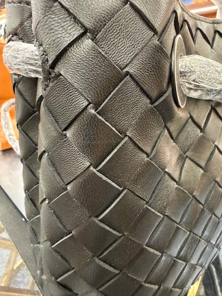 Bottega Veneta Siyah Örgü Deri Andiamo - 9