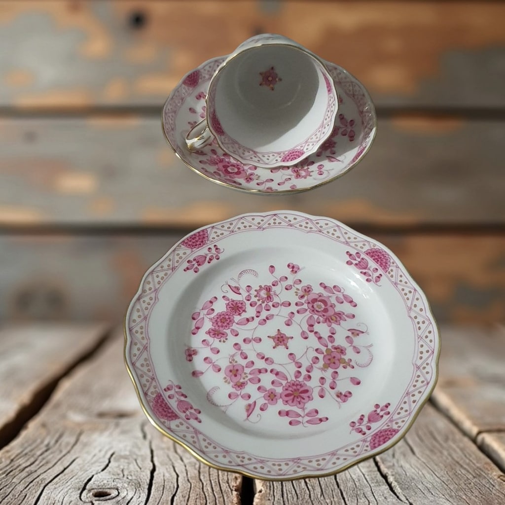 Vintage Alman Meissen Trio Fincan - 6
