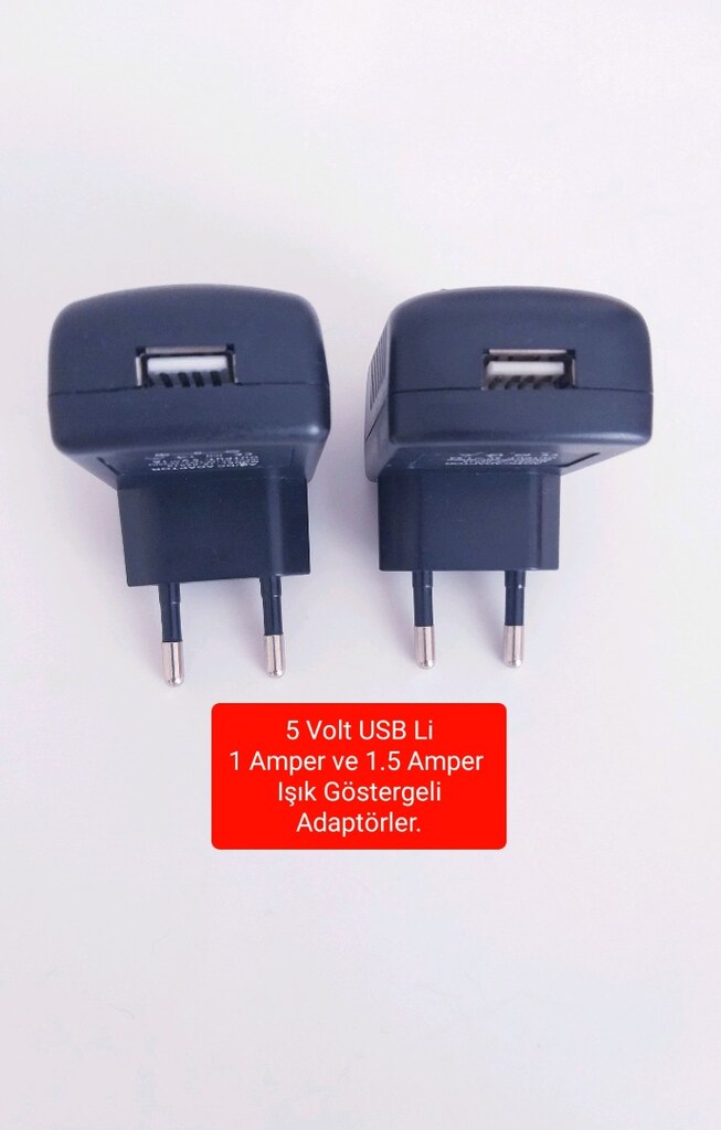 5 Volt USB Li 1 Amper ve 1.5 Amper Işık Göstergeli Adaptörler. - 3