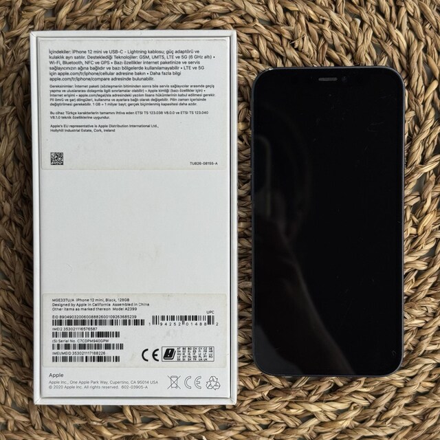 Apple iPhone 12 mini Siyah 128GB (TR Resmi, A2399)