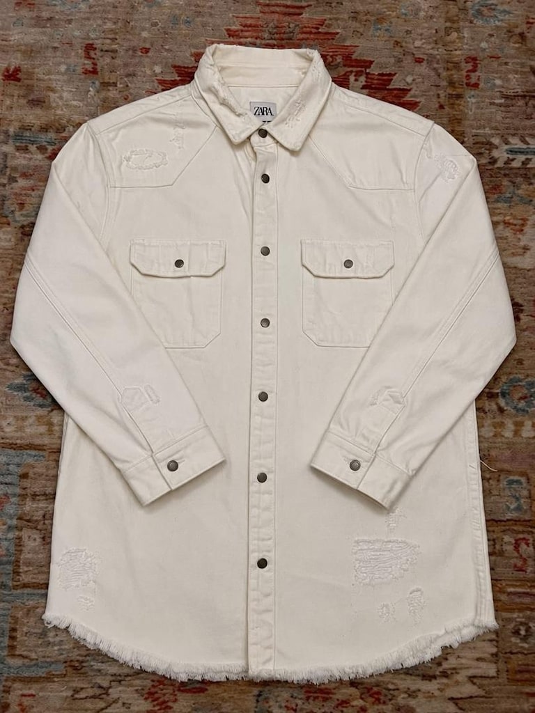 Zara orijinal, M beden, relaxed fit denim gömlek. - 2